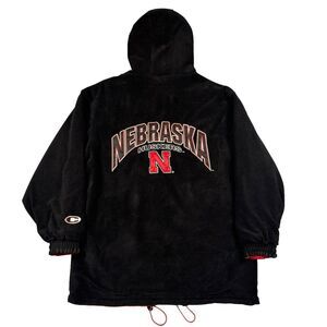 Huskers Jacket Mens Large Nebraska Water Repellant Lined Fleece Heavyweight Coat